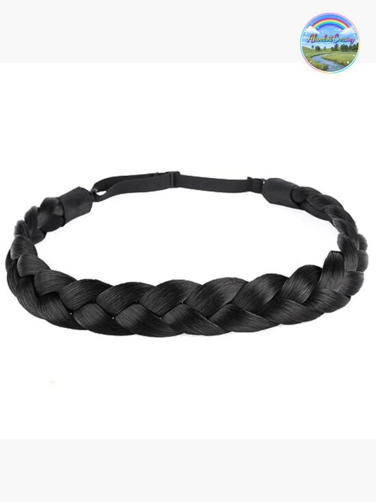 Synthetic Hair Braided Headband Classic Chunky Wide Plaited Braids Elastic main image 4